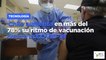 Chile aumenta en más del 78% su ritmo de vacunación contra la COVID-19