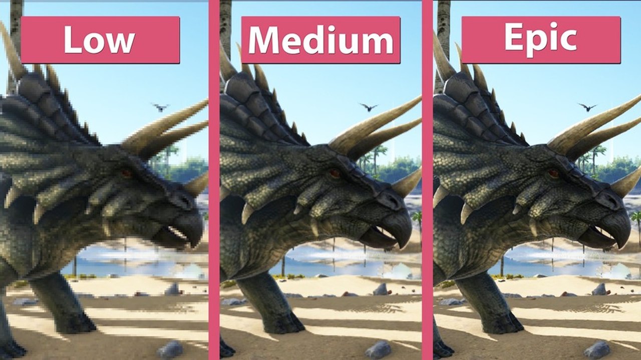 ARK: Survival Evolved - Alle Details von niedrig bis episch im Grafik-Vergleich