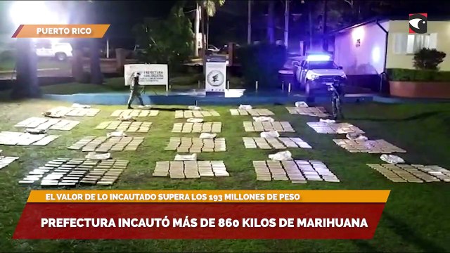 Prefectura incautó más de 860 kilos de marihuana