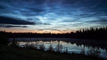 Rare Noctilucent Clouds Paint Beautiful Dark Landscape in Alaska