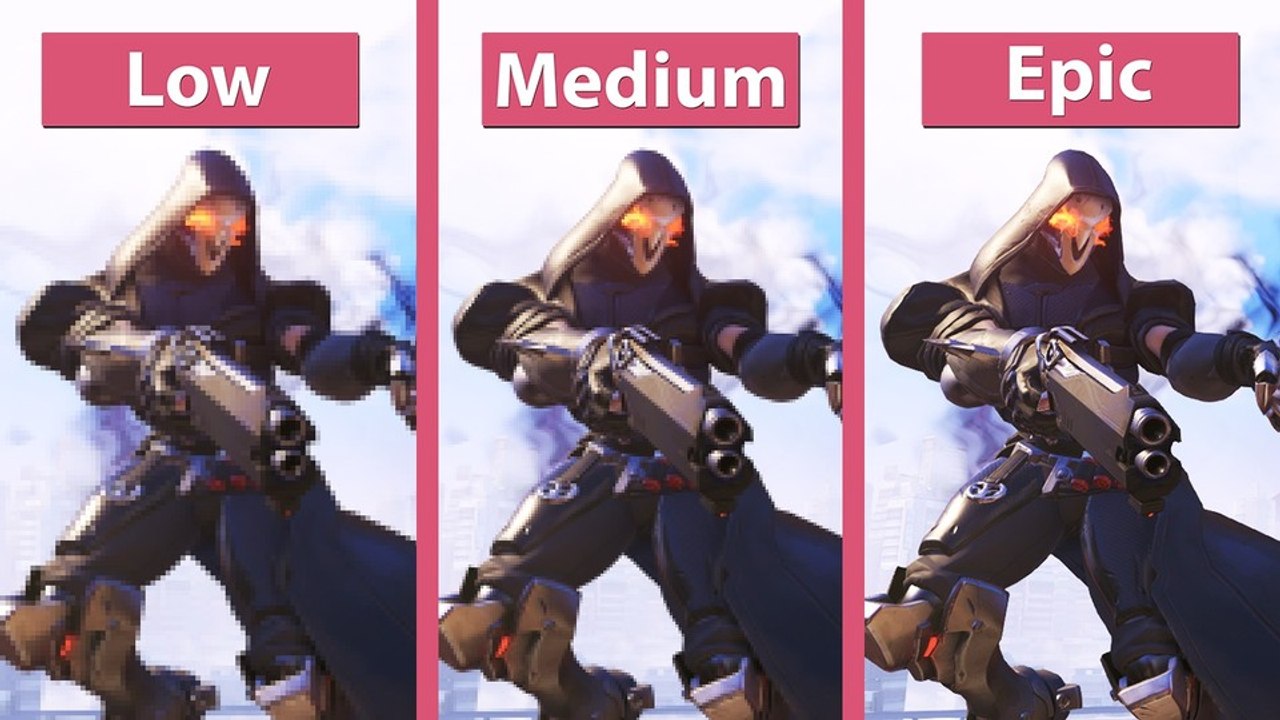 Overwatch - Niedrige, mittlere und sehr hohe Details im Grafikvergleich