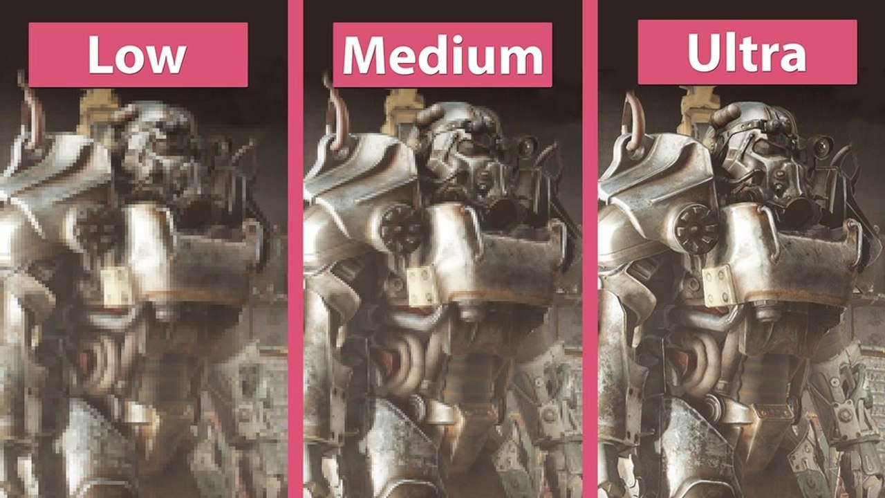 Fallout 4 - Niedrige bis sehr hohe Details im Grafikvergleich