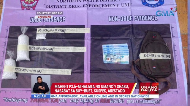 Mahigit P3.5M halaga ng 'shabu', nasabat sa Caloocan; suspek, arestado | UB