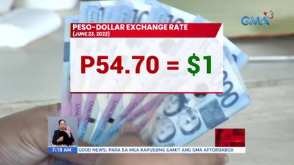 Halaga ng Piso kahapon, pinakamababang P54.70 =$1 sa nakalipas na 16 na taon | UB