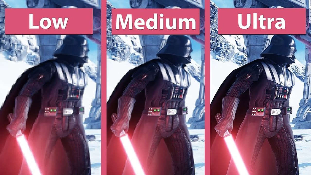 Star Wars: Battlefront - Niedrige, mittlere und sehr hohe Details im Grafikvergleich