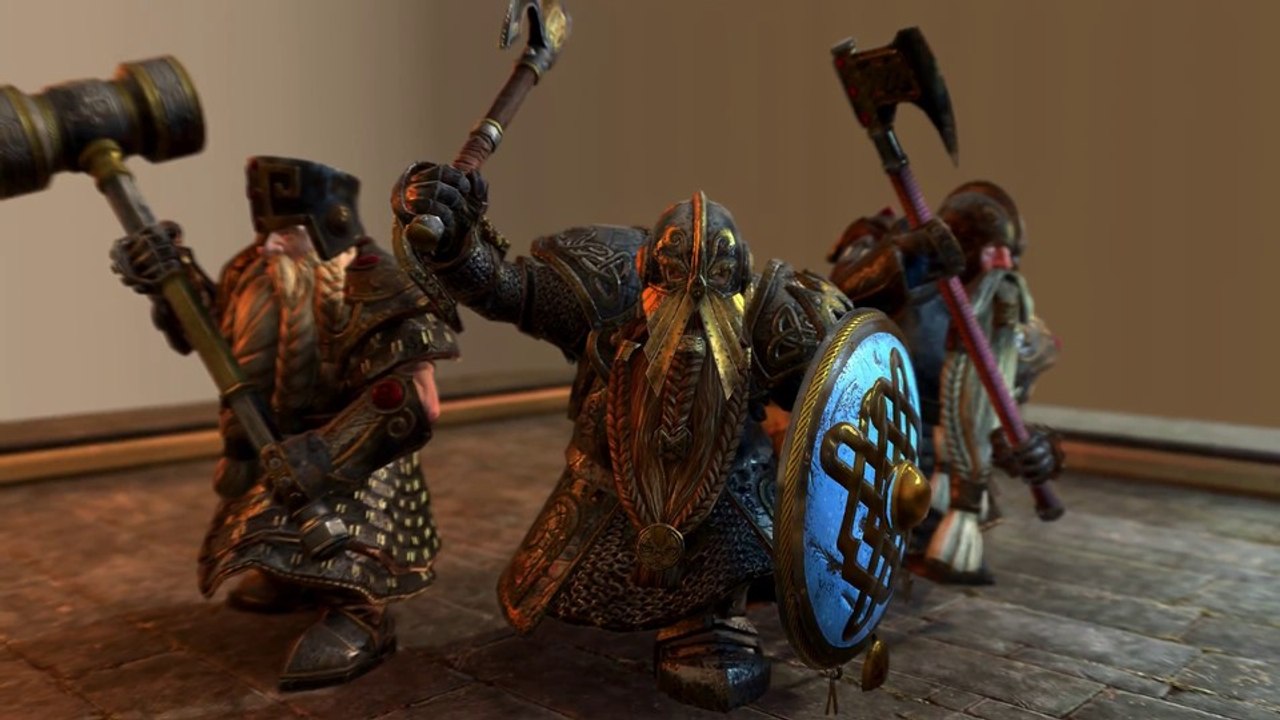 Total War: Warhammer - Zwergeneinheiten mit Hammer und Axt im Trailer