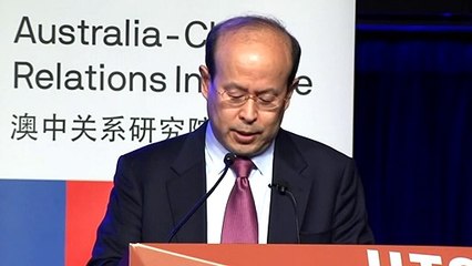 Chinese Ambassador to Australia Xiao Qian delivers speech