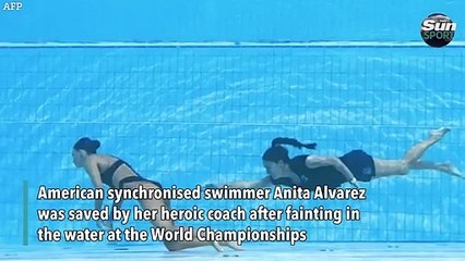 Coach rescues US swimmer who FAINTS underwater and nearly drowns