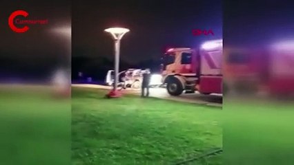 Kocaeli'de dilek feneri palmiye ağacını yaktı
