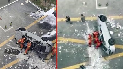 Elektrikli otomobil 3. kattan düştü, 2 kişi öldü! Firmadan jet hızında açıklama geldi