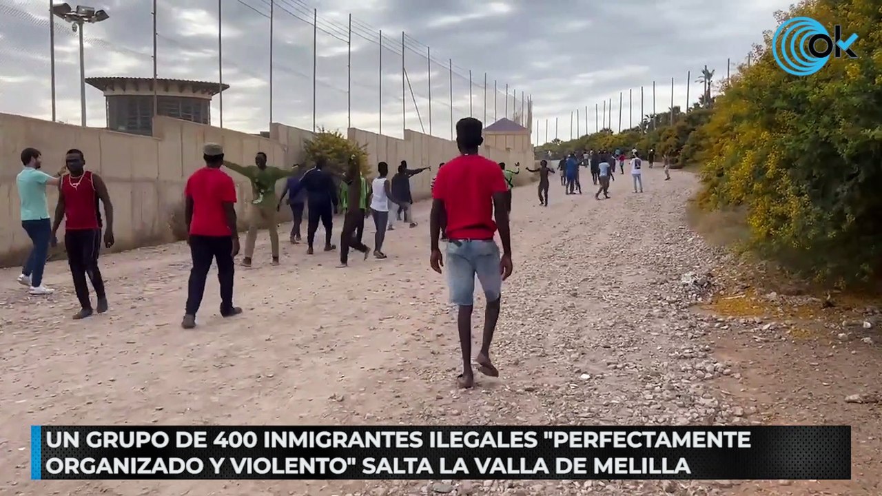 Un grupo de 400 inmigrantes ilegales "perfectamente organizado y violento" salta la valla de Melilla