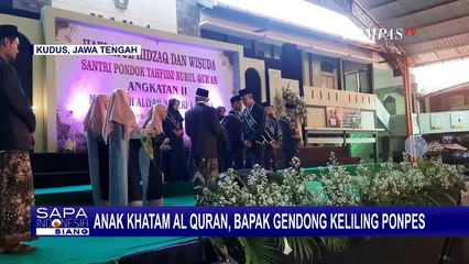 Wujud Bahagia Sang Anak Lulus jadi Hafidz Quran, Ayah Ini Gendong Anak Remajanya Keliling Ponpes!