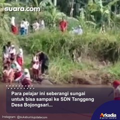 Salut! Demi Pergi ke Sekolah, Pelajar Harus Bertaruh Nyawa Sebrangi Sungai