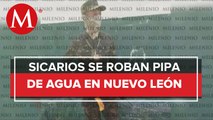 Reporta diputada que presunto grupo armado vestido de militar desvió pipa de agua en Monterrey