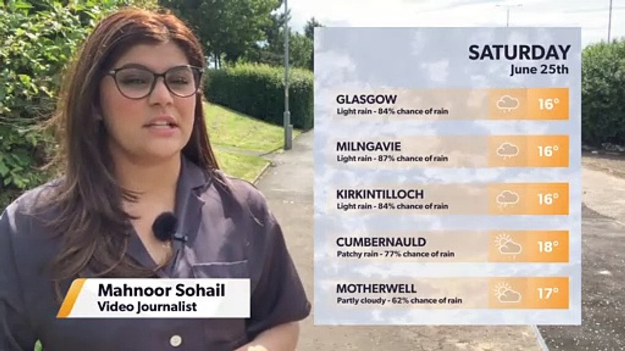Daily Weather Report for Glasgow 24 June: Light showers to be expected but temperatures remain in double figures