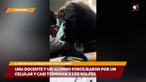 Una docente y un alumno forcejearon por un celular y casi terminan a los golpes