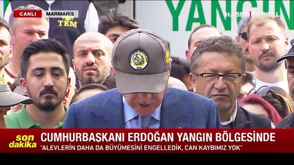 Cumhurbaşkanı Erdoğan, Marmaris'te yangın bölgesinde: Caydırıcı olacaksa cezası idam olmalı