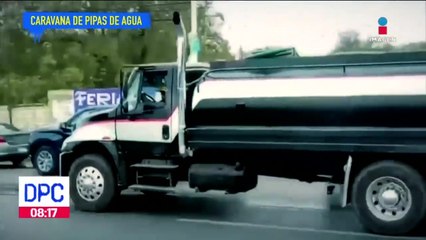 Caravana de pipas de agua sale de SLP rumbo a Monterrey
