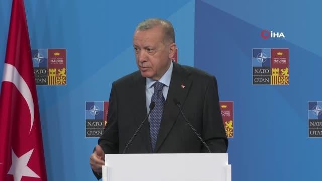 Son dakika haber: Cumhurbaşkanı Erdoğan, (İsveç'in teröristleri iadesi) İsveç, metne göre ele alacaktır, verecektir, vermeyecektir.