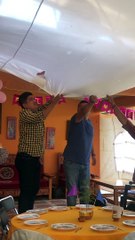 Adorable Dog Lowered Down From Ceiling