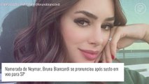 Namorada de Neymar, Bruna Biancardi cita 'livramento' após pouso de emergência de avião do jogador