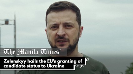 Zelenskyy hails the EU's granting of candidate status to Ukraine