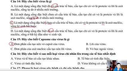 Sinh học 10 - Đề 2 Cuối kỳ II