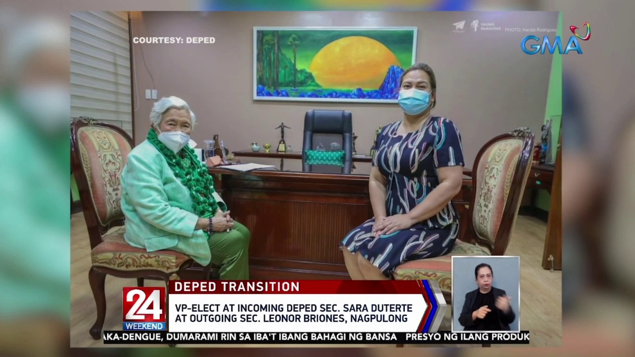 VP-elect Sara Duterte at outgoing Sec. Leonor Briones, nagpulong | 24 Oras Weekend