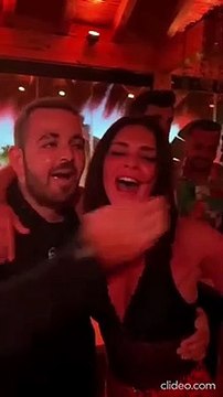 Olga Moreno y David y David Flores, de fiesta