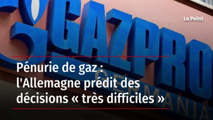 Pénurie de gaz : l'Allemagne prédit des décisions « très difficiles »