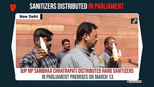 Coronavirus: Sanitizers in Parliament – BJP MP goes on distribution spree