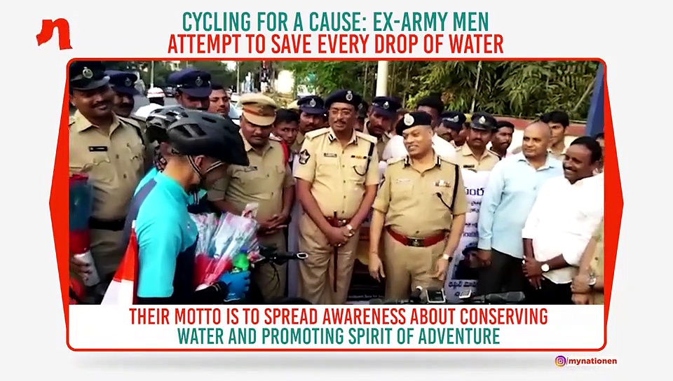 Cycling for a cause: Ex-Army men attempt to save every drop of water