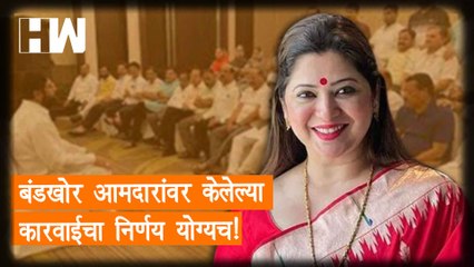 बंडखोर आमदारांवर केलेल्या कारवाईचा निर्णय योग्यच! - Deepali Sayed |Eknath Shinde | ShivSena