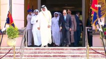 الرئيس عبد الفتاح السيسي يودع الأمير تميم بن حمد آل ثاني أمير دولة قطر