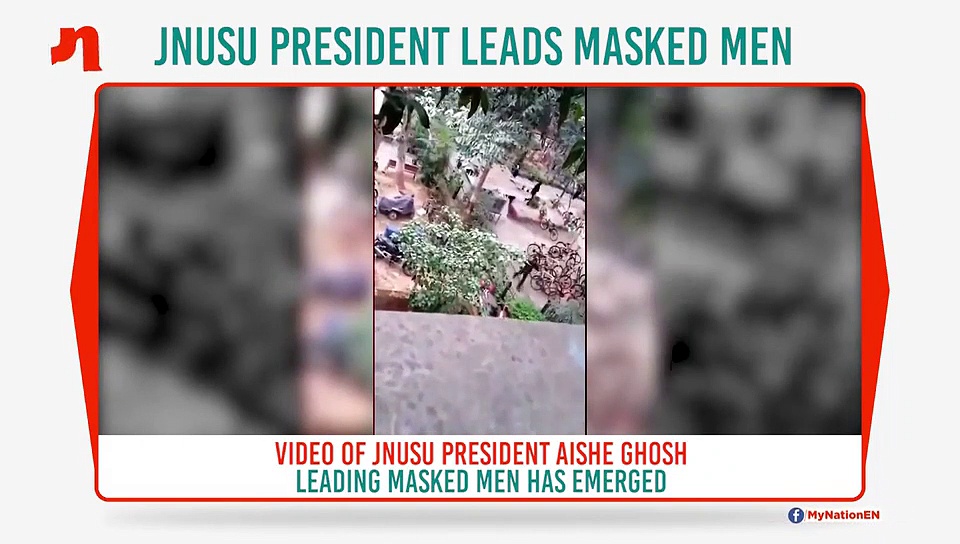 JNU violence: Look at how ‘victim’ JNUSU President Aishe Ghosh herself leads masked men
