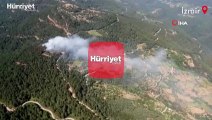 İzmir'de ormanlık alana yangın