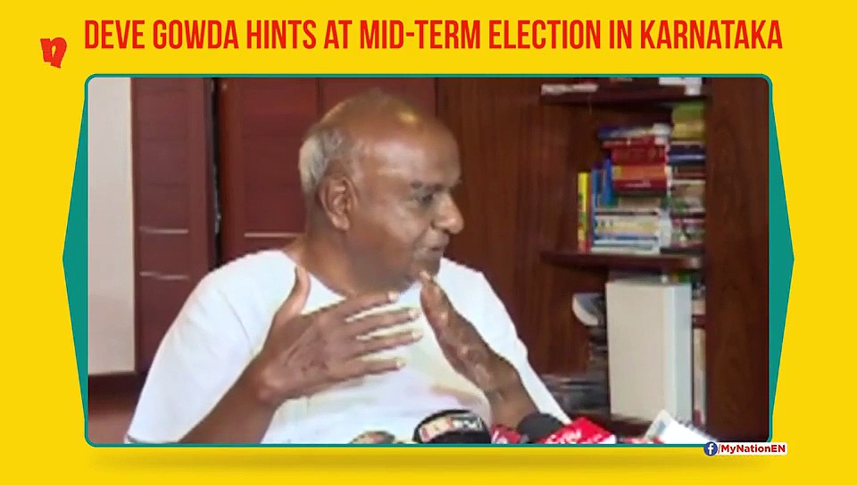 Karnataka: Deve Gowda speaks of mid-term election in Karnataka; Kumaraswamy negates it