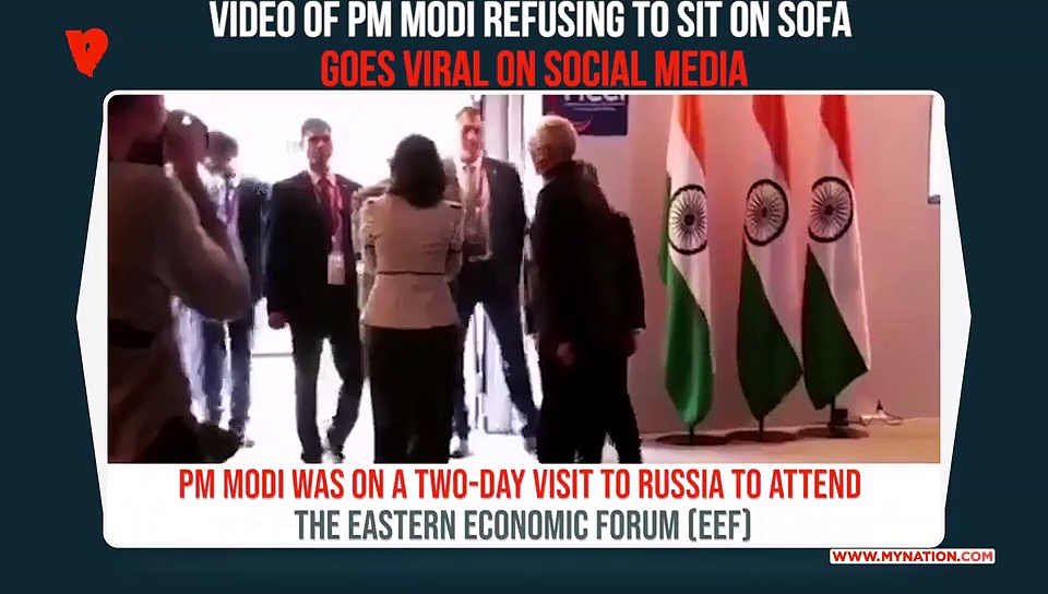PM Modi refuses to sit on sofa, opts for regular chair during photo session