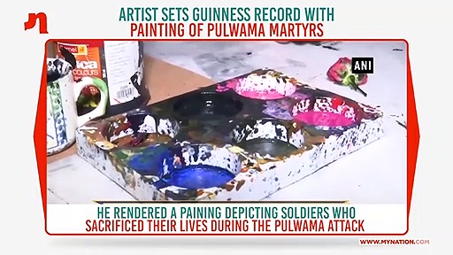 Artist sets Guinness record by painting Pulwama attack martyrs while walking on treadmill