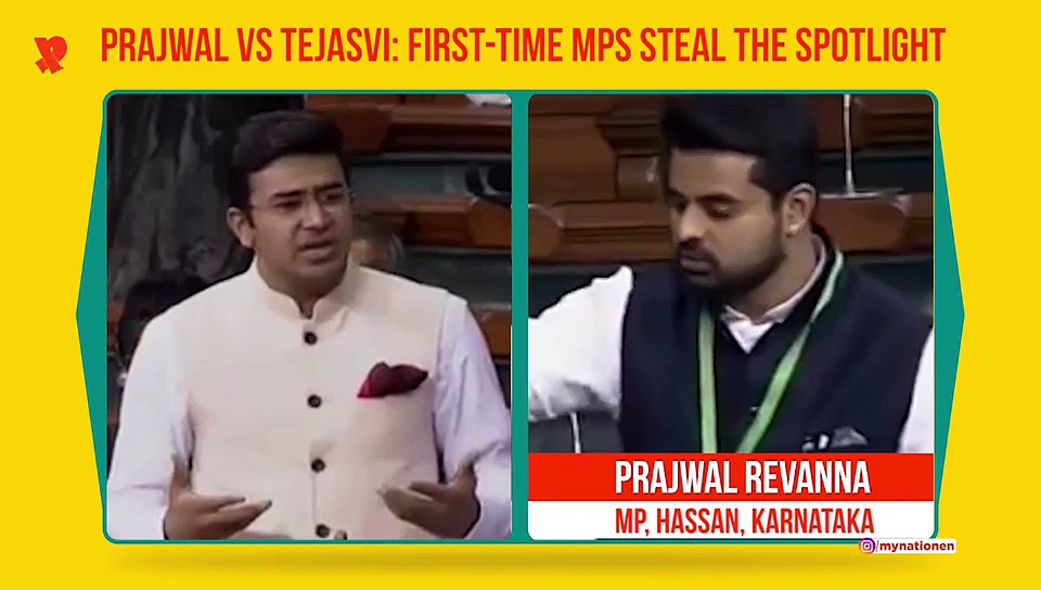 BJP MP Tejasvi Surya terms Karnataka government most corrupt; JDS MP Prajwal retaliates