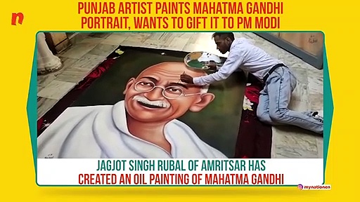 Punjab artist pays tribute to Mahatma Gandhi with oil painting
