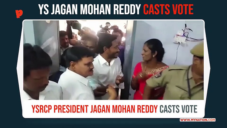 YSRCP president Jagan Mohan Reddy casts vote in Pulivendula