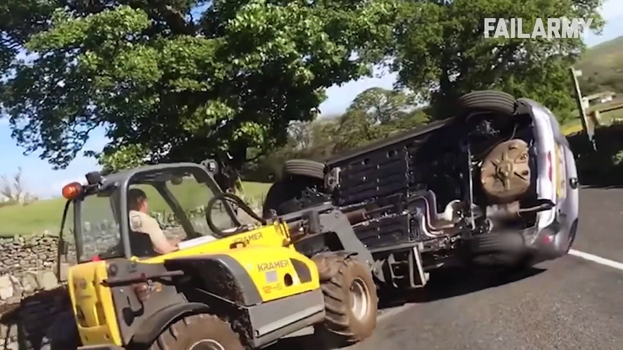 Angry Farmer Flips Car Off His Land - Fails Of...