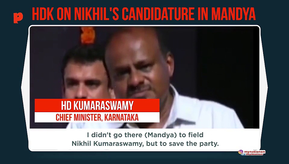 Kumaraswamy admits he was forced to field Nikhil in Mandya