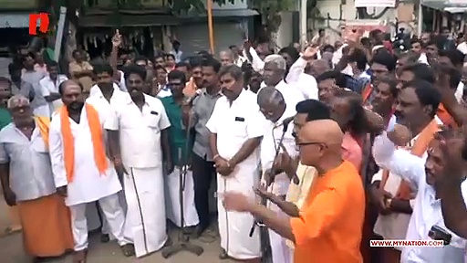 Ayyappa devotees in Ramanathapuram stage protest against police atrocities in Sabarimala
