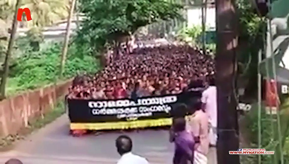 Ayyappa devotees stage massive protest in CPM bastion Kannur
