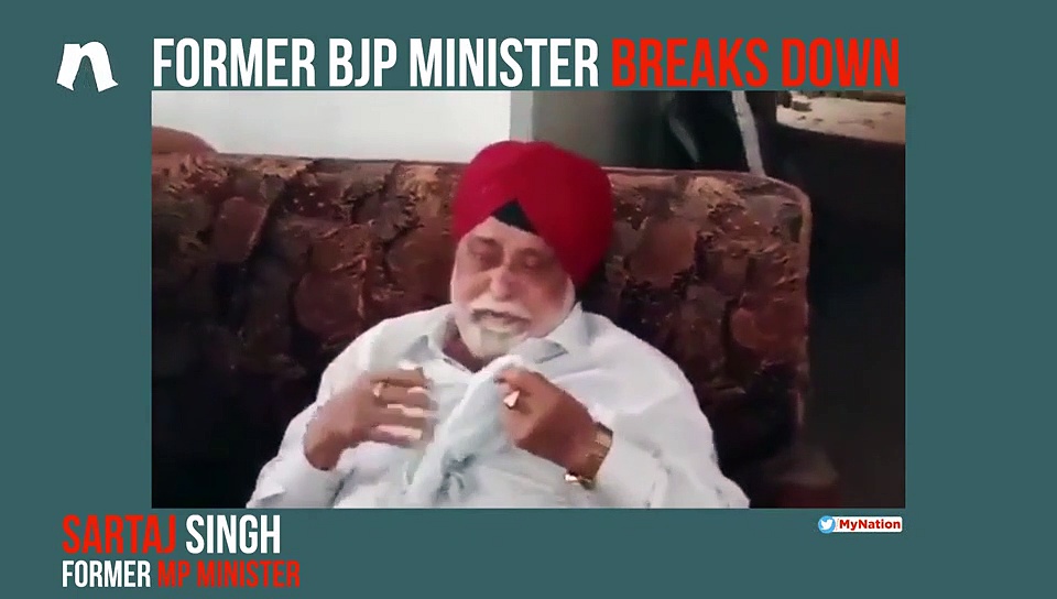 Watch: Former MP minister weeps inconsolably after being denied ticket by BJP