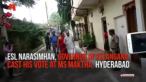 #Semifinals18: Governor, Revanth Reddy, Owaisi, Vijayasanthi cast their vote for Telangana election