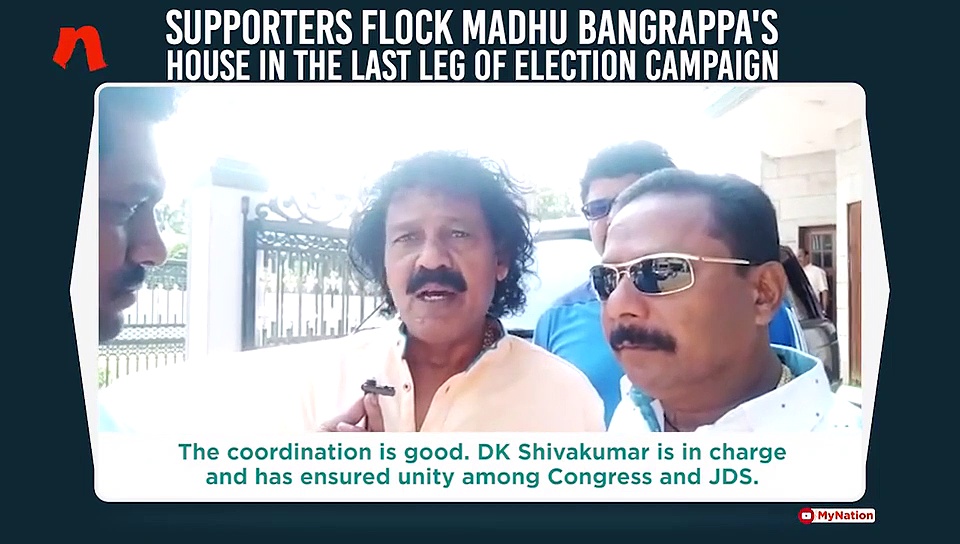 Supporters flock Madhu Bangarappa's house in the last leg of election campaign