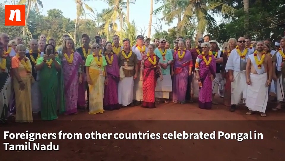 Watch: Foreigners participate in Pongal competition in Tamil Nadu
